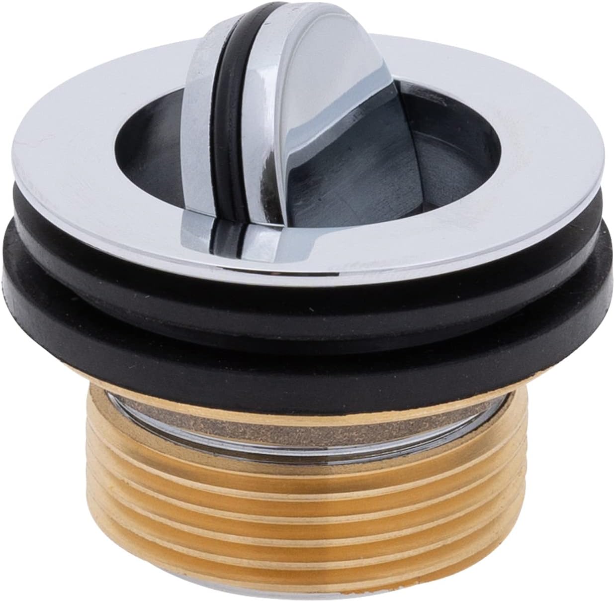 Ambassador Marine - 1-1/2 inch Drain, Flip Drain - no Overflow, Straight, 1-1/4 inch-M Thread Adapter - Chrome - S01-0304-CP-W