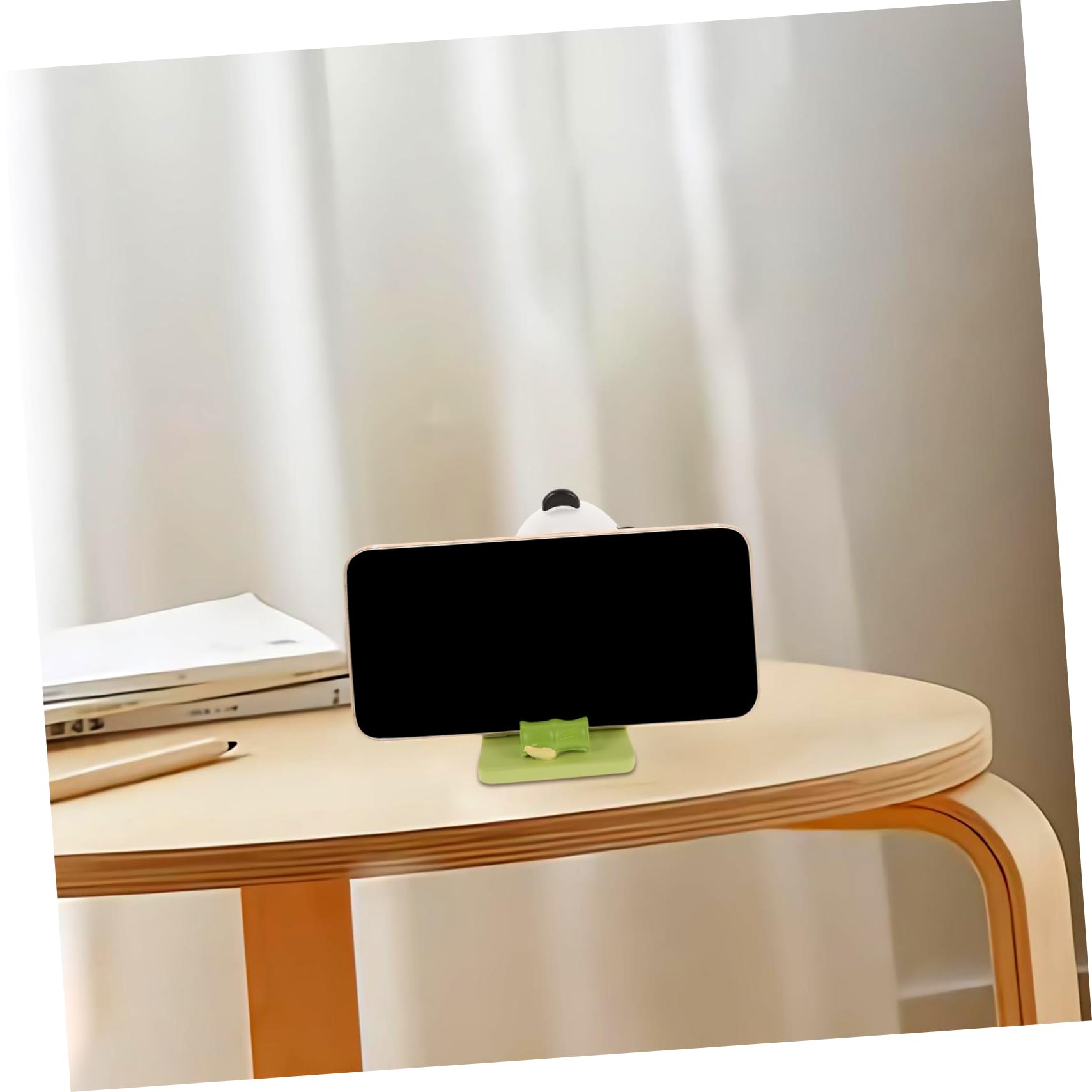 Mikikit 3pezzi Supporto Per Cellulare Panda Resina Decorativa Porta Telefono Da Scrivania Compatto e Carino Per Adulti Accessorio Da Tavolo Funzionale e Estetico