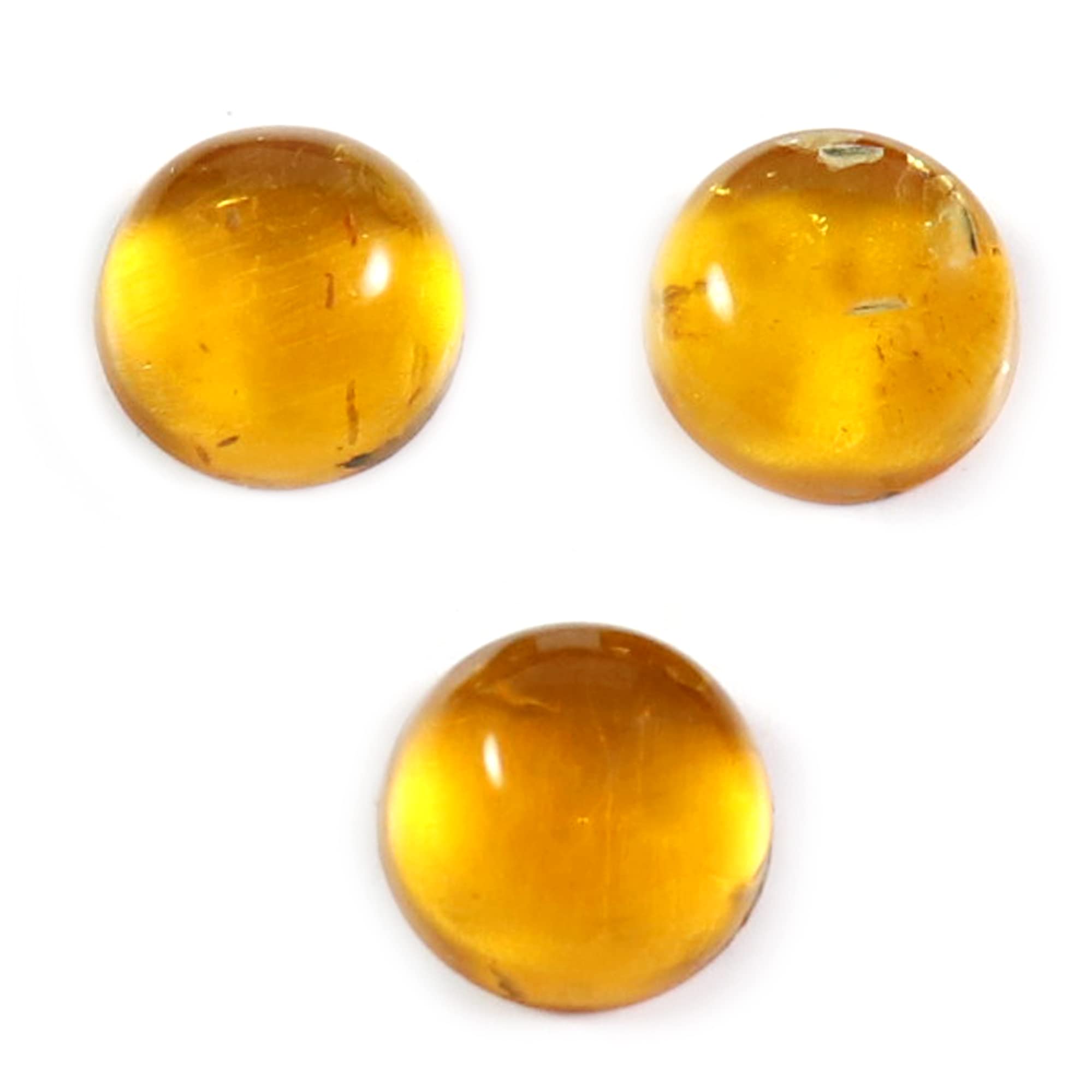 Amber Lab-Created Cabochon Meditation Healing Gemstone 3 Pcs Wholesale Lot 3.25cts GTC150-picture-34