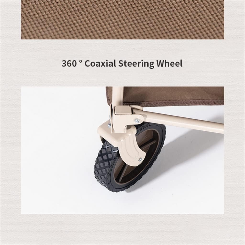 193L Outdoor Folding Cart Big Capacity Portable Luggage Trolley Adjustable Handle Travel Shopping Wheelbarrow Camp