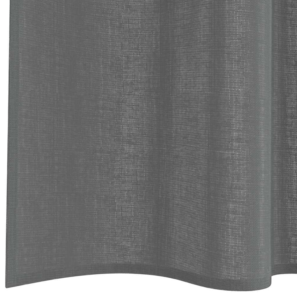 Ciemnoszare zasłony z woalu, 2 sztuki, 140 x 225 cm, półprzezroczyste z kieszeniami na drążki, materiał poliestrowy do salonu, sypialni, na okno, zasłony filtrujące światło