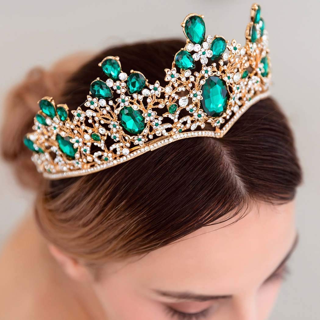 Imperial Jasper Crystal Crown / Birthday Tiara / Wedding Tiara