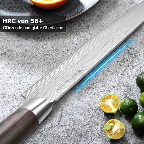 PAUDIN Kochmesser, Klingenlänge 20 cm Profi Küchenmesser Messer Chefmesser Allzweckmesser aus hochwertigem Carbon Edelstahl, Extra Scharfe Messerklinge mit ergonomischem Griff 5