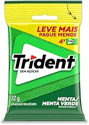Pack Goma de Mascar Menta Trident Pacote 32g 4 Unidades