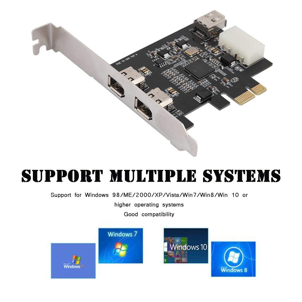 Diyeeni Carte Principale avec Puce de contrôle Principale XIO2213, Adaptateur de Carte contrôleur 1394a 800Mbps Carte de Capture vidéo FireWire 800 Compatible avec Les périphériques IEEE1394A