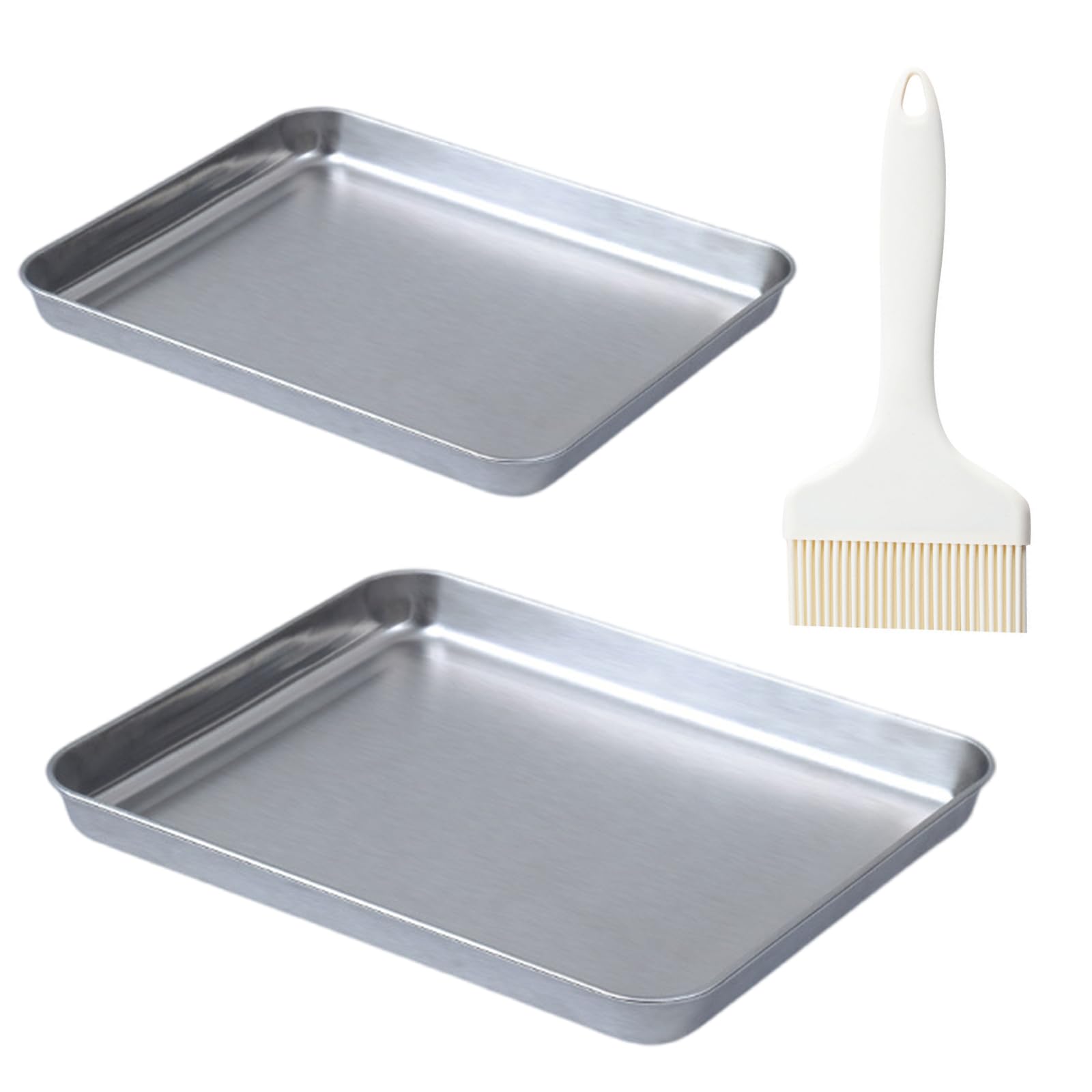 Plaques de cuisson rectangulaires en acier inoxydable pour four lot de 2