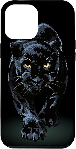 iPhone 14 Pro Max Black Panther Walking Toward Shadow - Estuche de regalo para amantes de los gatos salvajes
