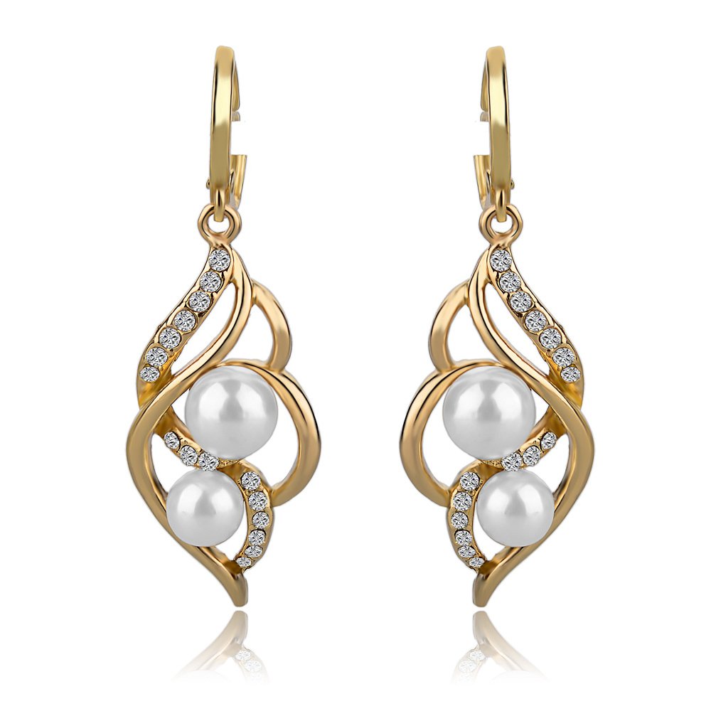 Jewelry Charm Fashion Wedding Earrings with Pearls Drop Earring Gold/silver Dangle Earrings