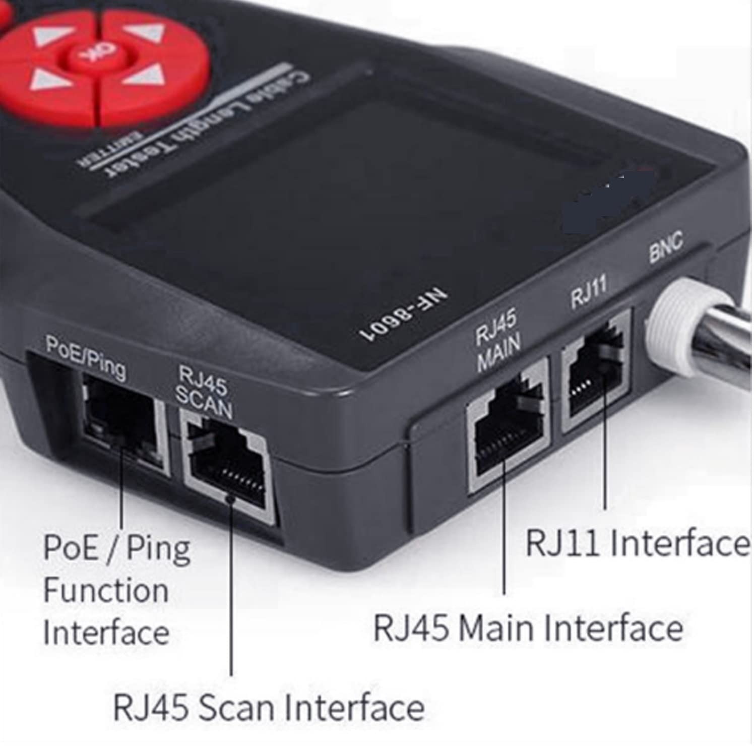 NF-8601 Network Ethernet tester del cavo for PING/POE BNC RJ45 RJ11 Phone Tracker filo del telefono con display LCD digitale