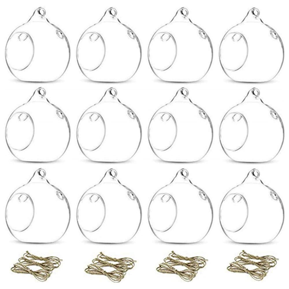 Photo 1 of 12 Pcs 3.15"/ 8cm Hanging Glass Tealight Holder