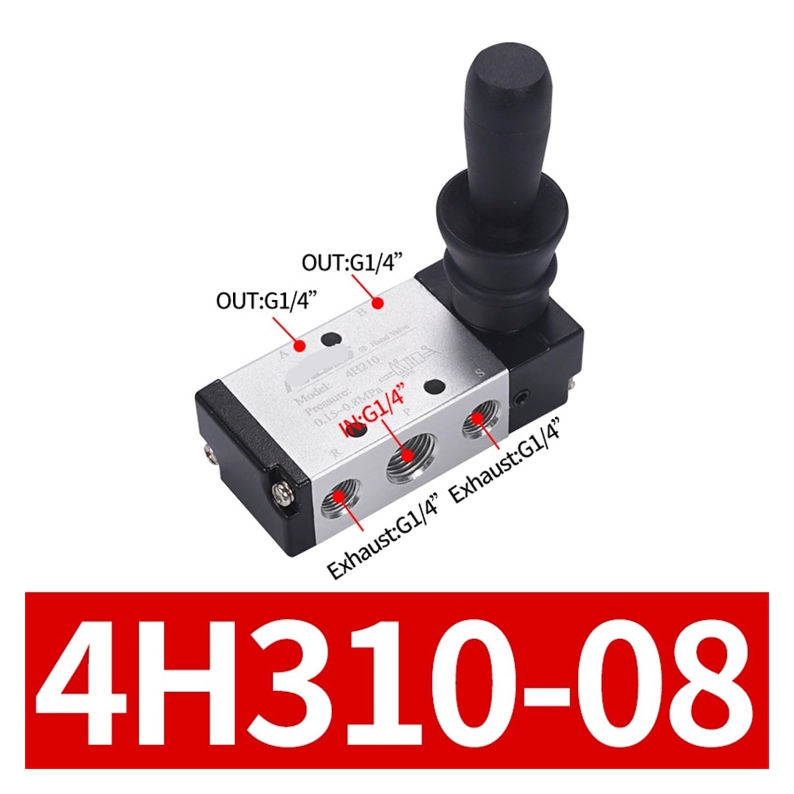 4H210-06 4H210-08 4H310-08 4H310-10 4H410-15 Elettrovalvola elettrica con valvola pneumatica azionata a leva manuale(4H310-08)