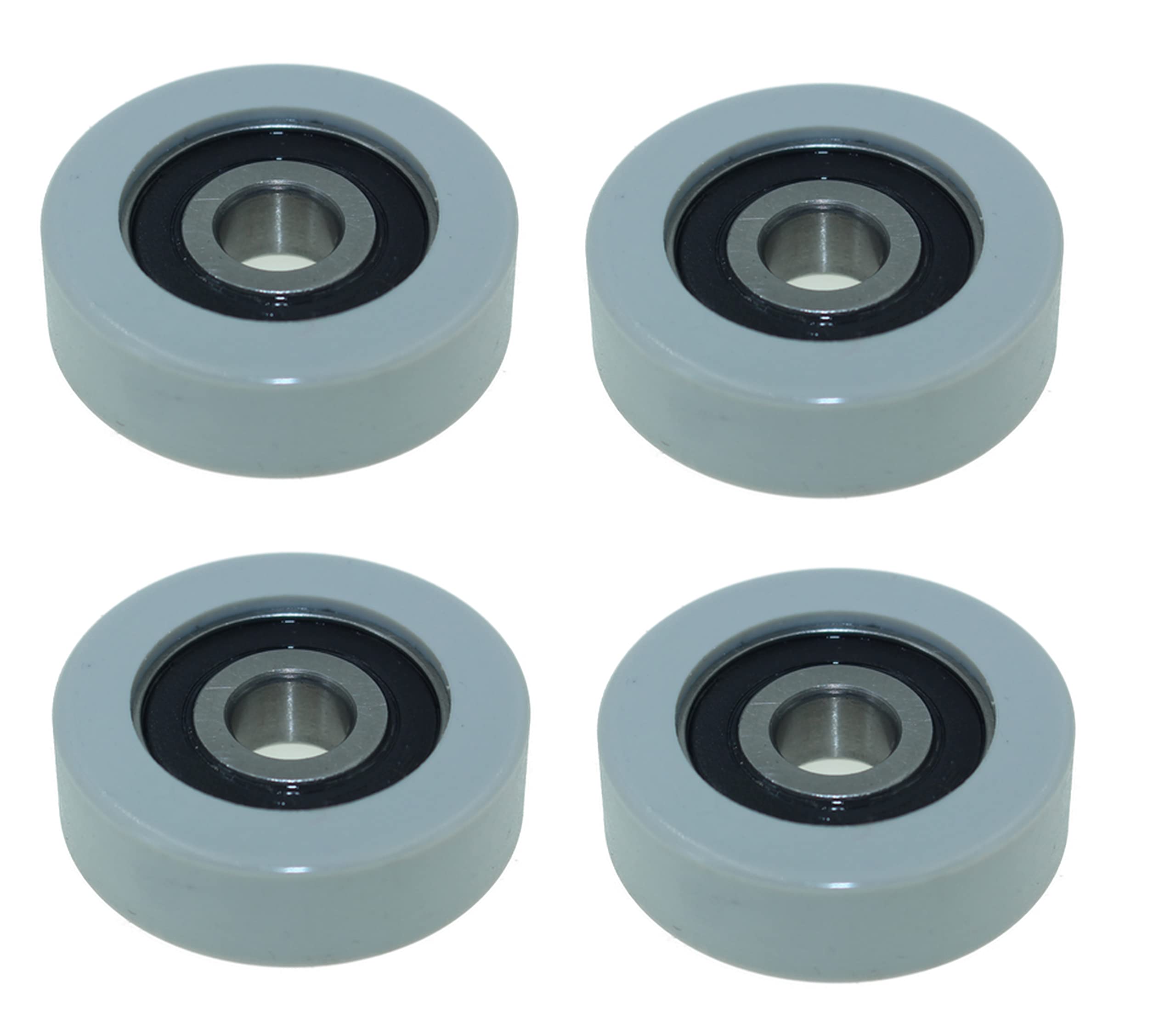 Pack de 4 rouleaux en uréthane - Diamètre 40 mm - 12 mm de largeur - Alésage de roulement 10 mm - Capacité de charge 50 kg