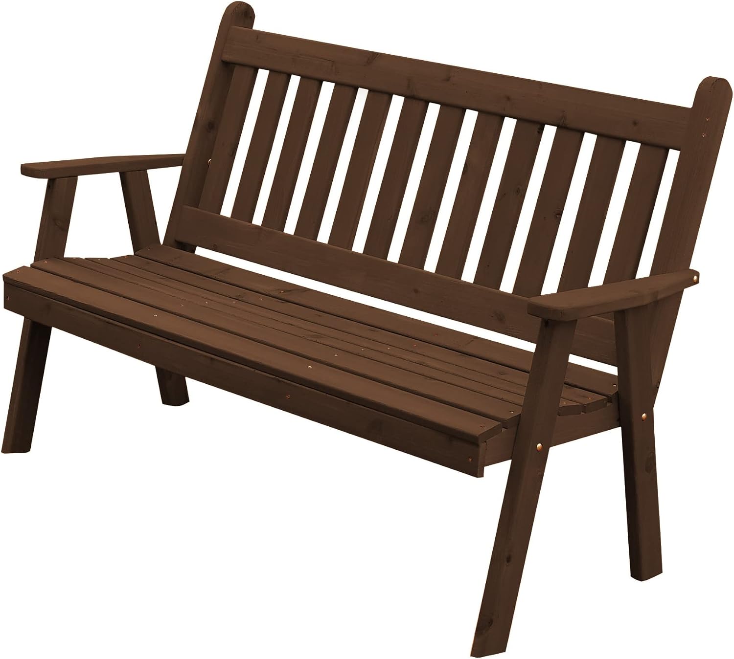 Furniture Barn USA Cedar 4' Traditional English Garden Bench, Cedar Stain