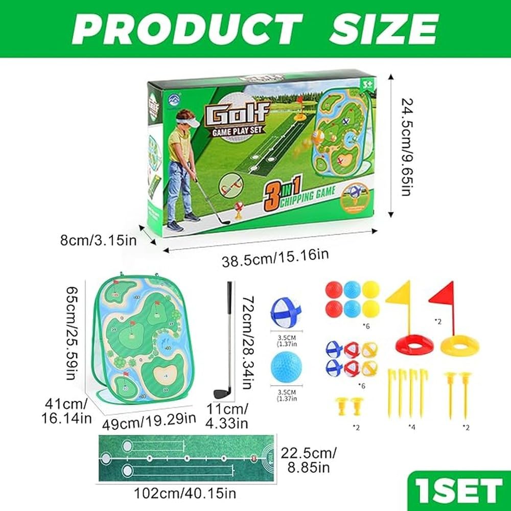 Zestaw do ćwiczeń dla dzieci do gry w golfa 3 w 1 zawiera golf
