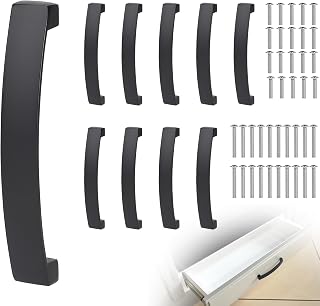 DBREAKS 10 Stück Möbelgriff, 128mm Lochabstand Stangengriff, Schubladengriffe mit Schrauben, Küchengriffe Schrankgriffe Bügelgriff Kommodengriff, Türgriffe für Küchenschränke(Schwarz)