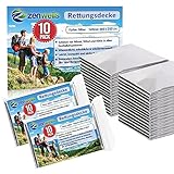 Zenwells Rettungsdecke - 10 Stück Silber - 210 x 160cm - Emergency Blanket Extra Stark- Perfekte Wärmedecke - Rettungsfolie für Erdbeben, Erste Hilfe Set, Notfall, Wandern, Outdoor Ausrüstung