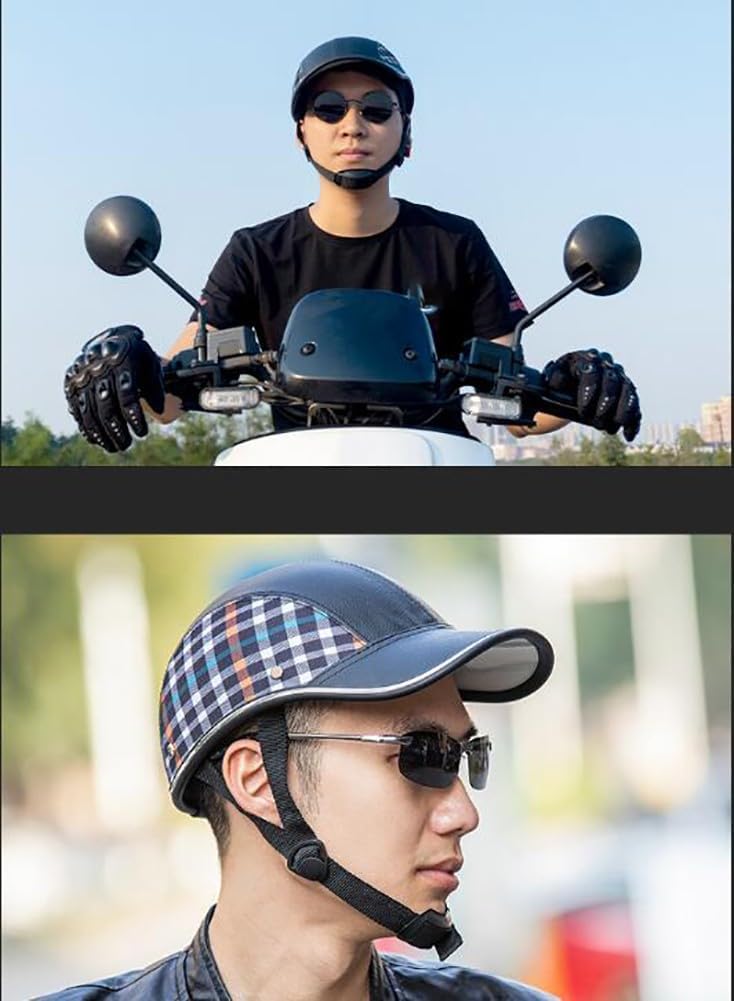 Baseball Cap Retro Half Helmet German Style Motorcycle Helmet, DOT Half Shell Helmet, Jet Helmet for Adult Men Women, Retro Open-Face Helmet for Cruiser Scooter Chopper