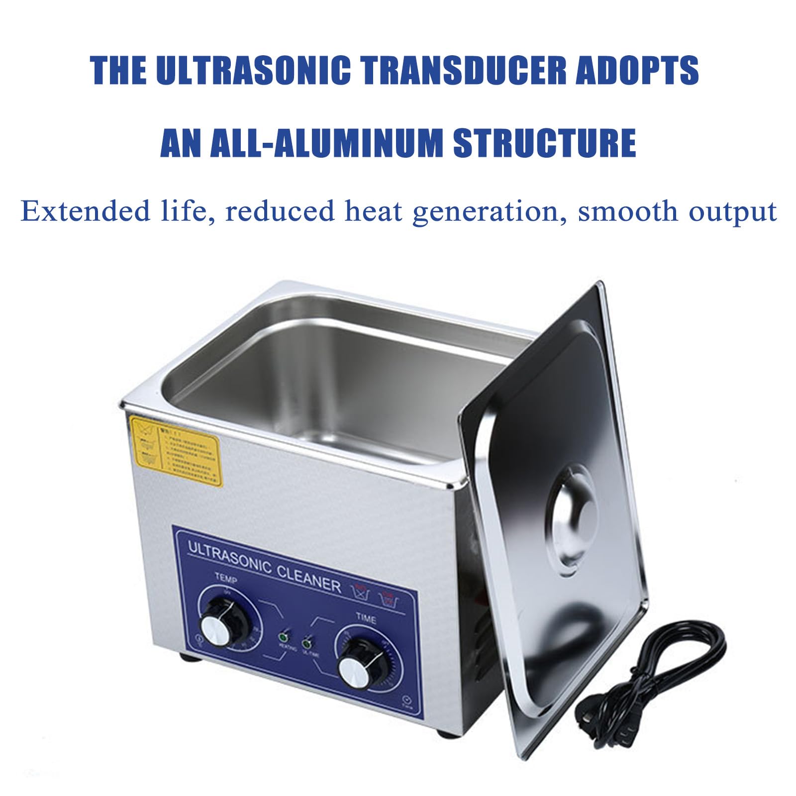 Máquina limpiadora ultrasónica para joyas, monedas, piezas de metal y placas de circuito, control de tiempo de 0 a 30 minutos con perillas de control para limpieza profesional