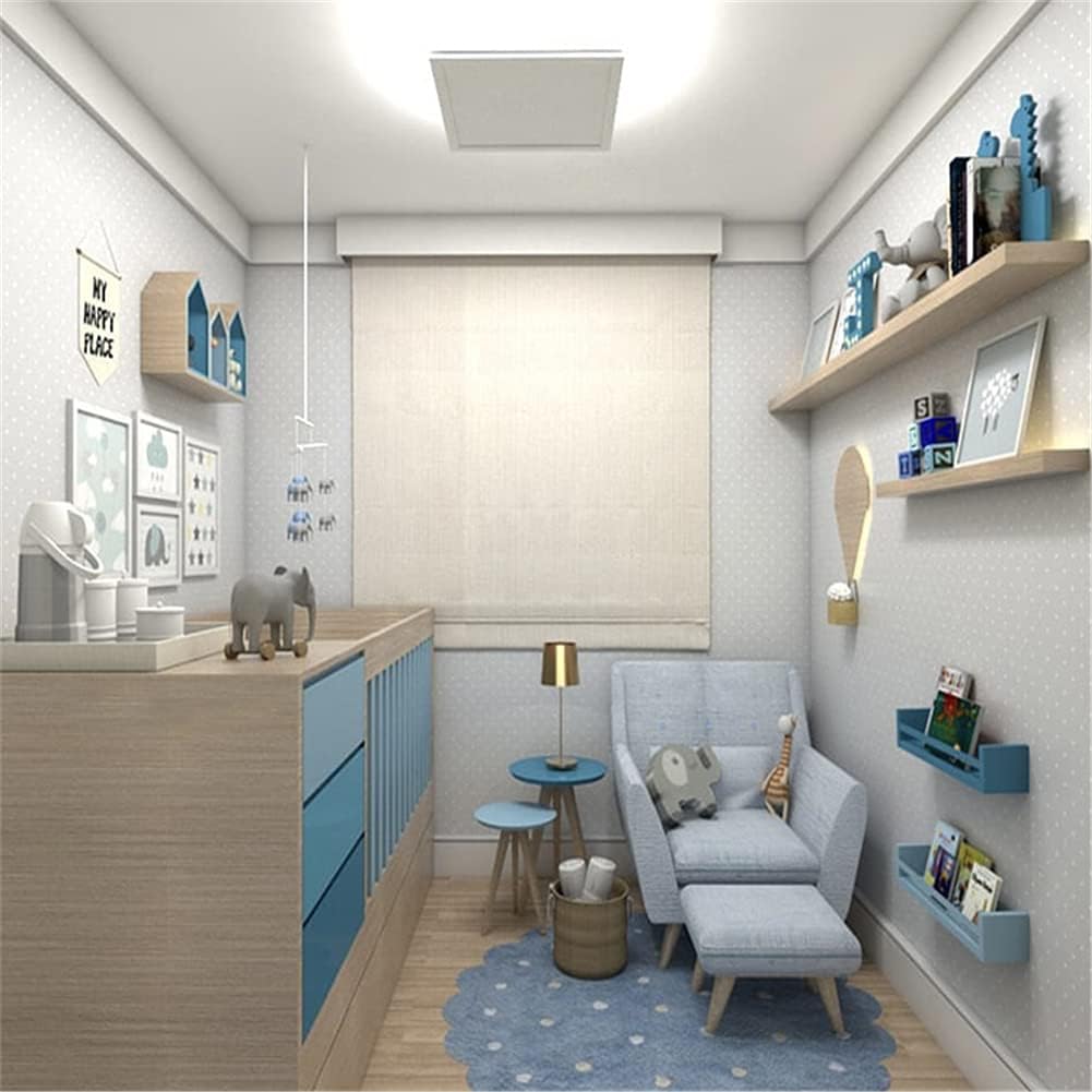 FasterS Soft Cotton Retal Dot Round Sape Baby Children Crawling Mat Soft Tufted Throw Rug Furry Nursery Mat Play Mat Carpet for Kids Room Decoration (42 Inch,Blue)