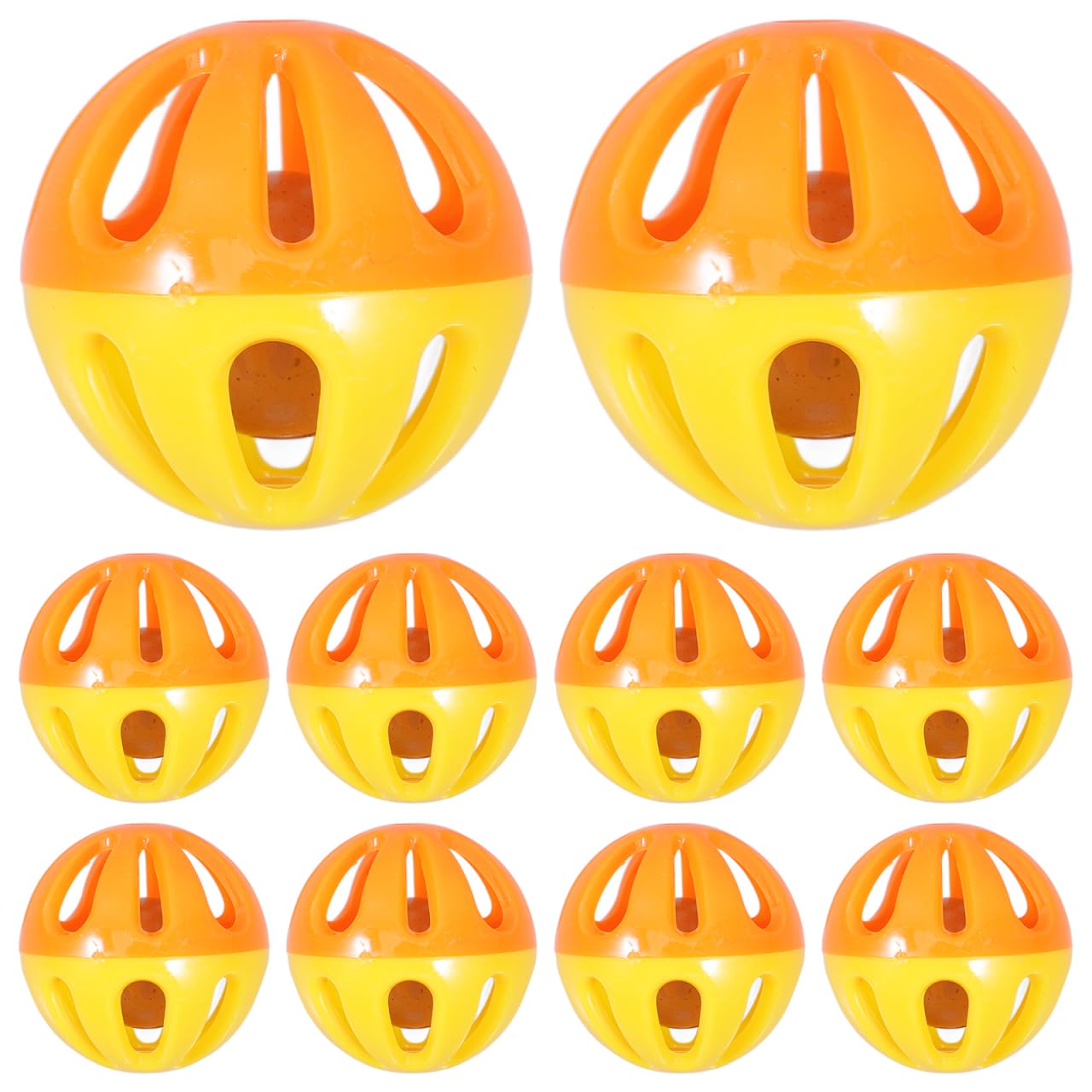 BESPORTBLE Cat Toy Balls with Bells 10-Pack Plastic Hollow Bell Balls for Indoor Kitten Play Chew and Interactive Entertainment
