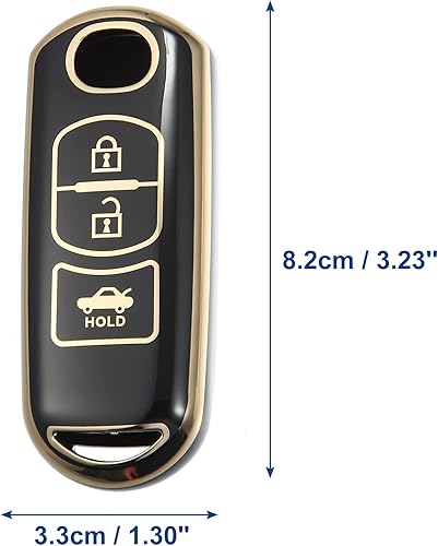 Miniatura 7 de ACROPIX Funda de TPU para llavero de entrada sin llave de 3 botones para Mazda 2 3 6 CX3 CX4 CX5 CX7 CX9 Atenza Axela MX5 Miata - Paquete de 1 negro
