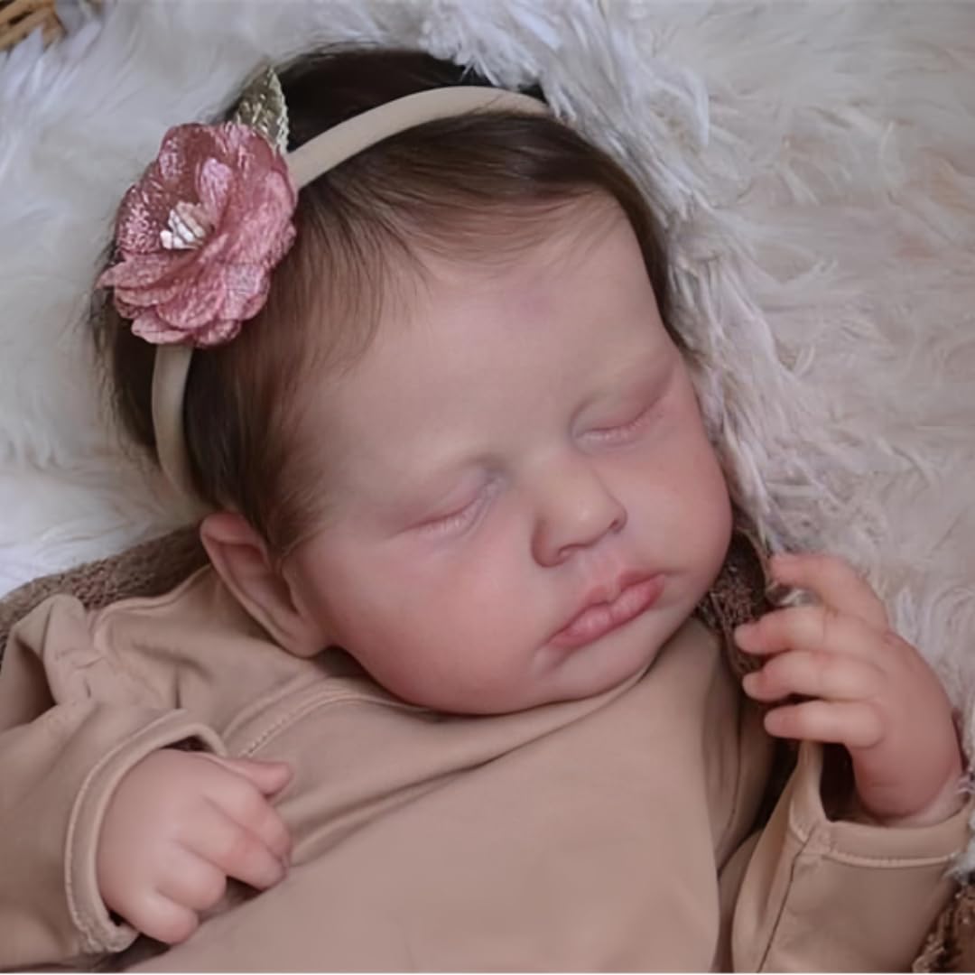 Bambole reborn Femmina 20 pollici con dettagli realistici del viso e sembra un vero bambino Fatto A Mano Lavabile Corpo in vinile morbido Bambola Originali Reborn Con una tuta rosa