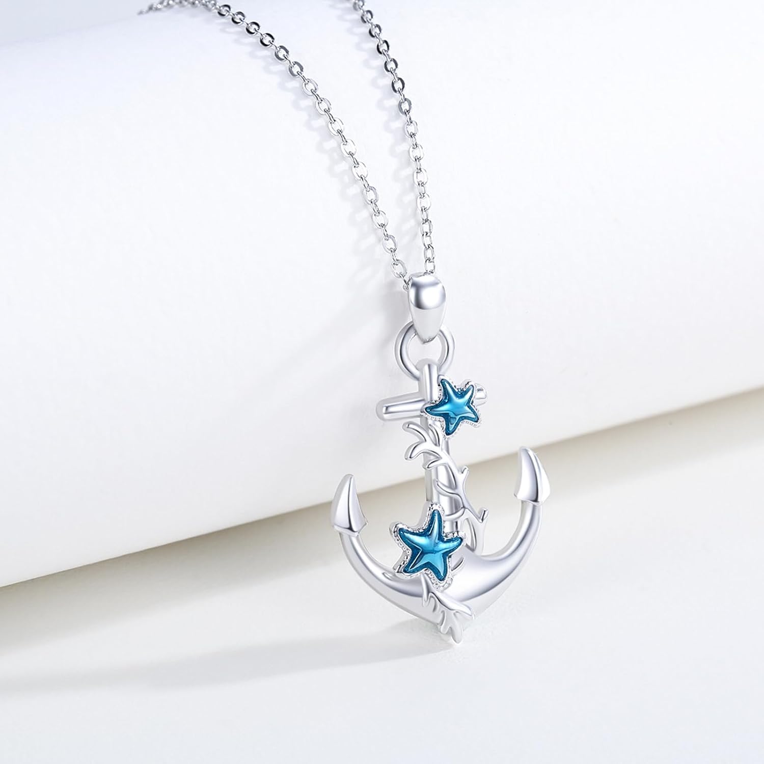 Cuoka Anchor Necklace Sterling Silver Anchor Pendant Marine Sailor Navy Necklace Nautical Jewelry Inspirational Jewelry for Women - Image 3