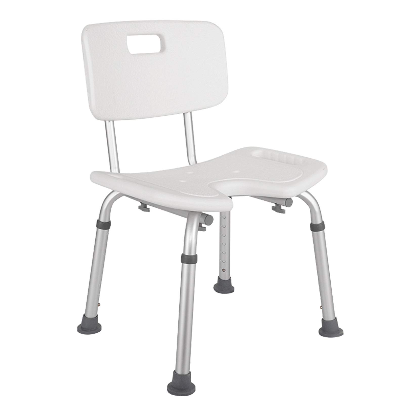 Taburete de Ducha 150 kg, Asiento for el baño con Respaldo, Sillas de Ducha y bañera Asiento Bancos for Ancianos, discapacitados, Ajustable Hight Antideslizante de diseño, Blanco