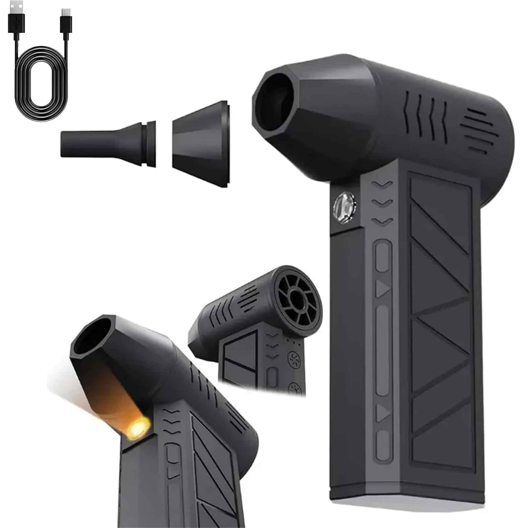 Izbdcy Electric Air Duster - 110000rpm Super Power Cordless Air Duster,3-Gear Adjustable Mini Blower with Fast Charging for Pc,Keyboard,Car,Outdoors,Home (1Pcs)