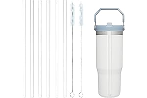 6-Pack Reusable Straw and Straw Cleaner Brushes for Stanley Iceflow 30oz Tumbler