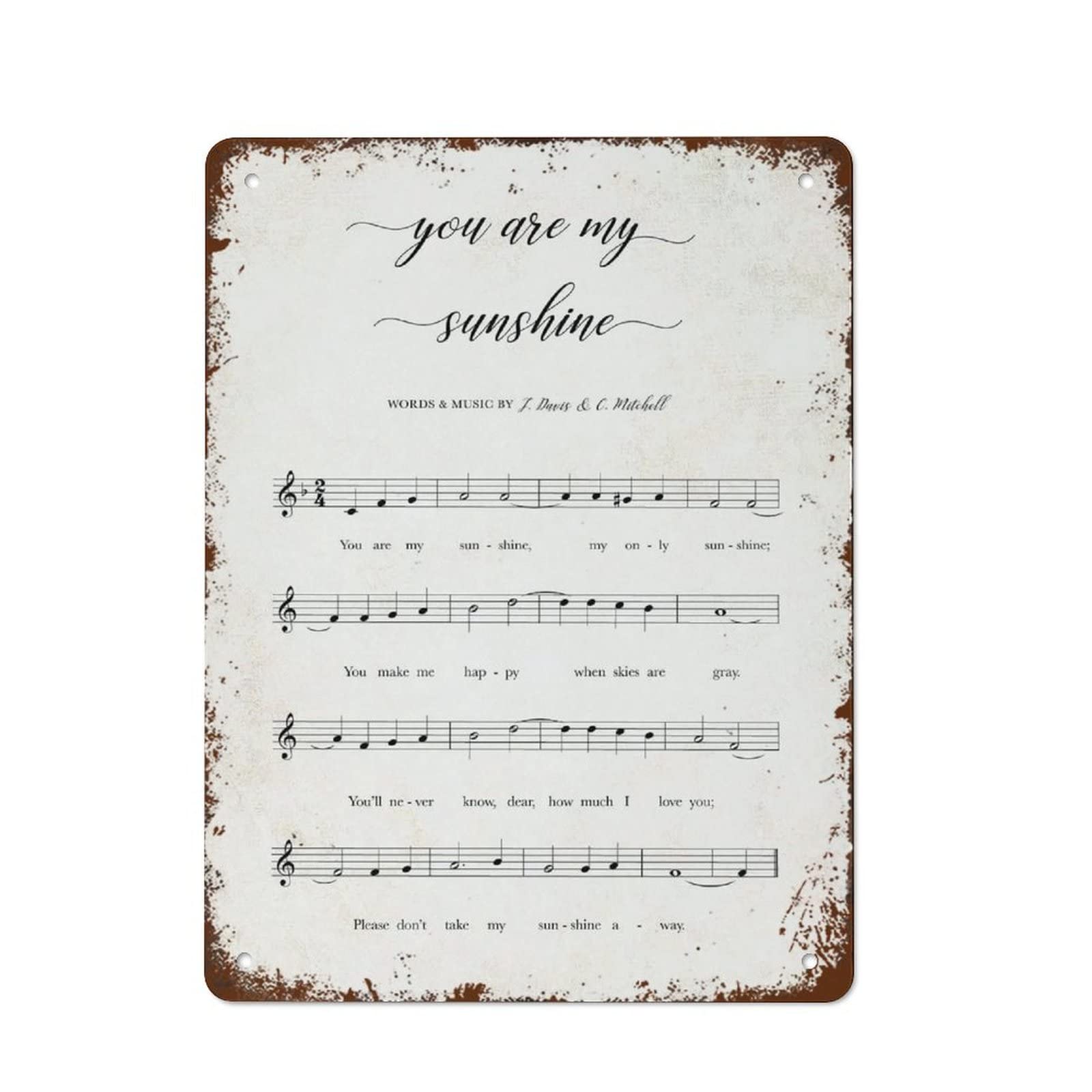 Pibonto Girls Wall Art You Are My Sunshine Tin Sign Neutral Decor Print Room Decor Pink Retro Metal Sign Vintage Tin Sign For Plaque Poster Cafe 8X5.5 Inch