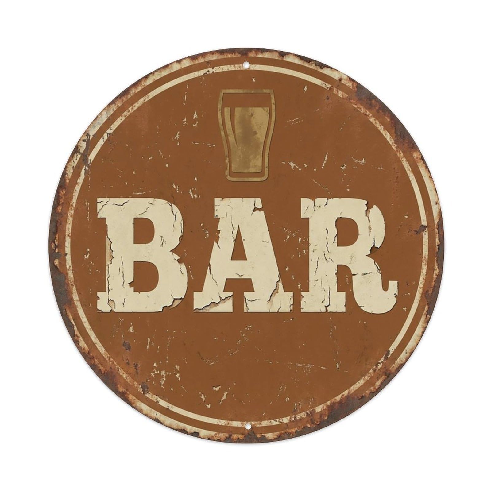 Vintage Beer BAR Sienna Brown Retro for Pub Metal Tin Sign