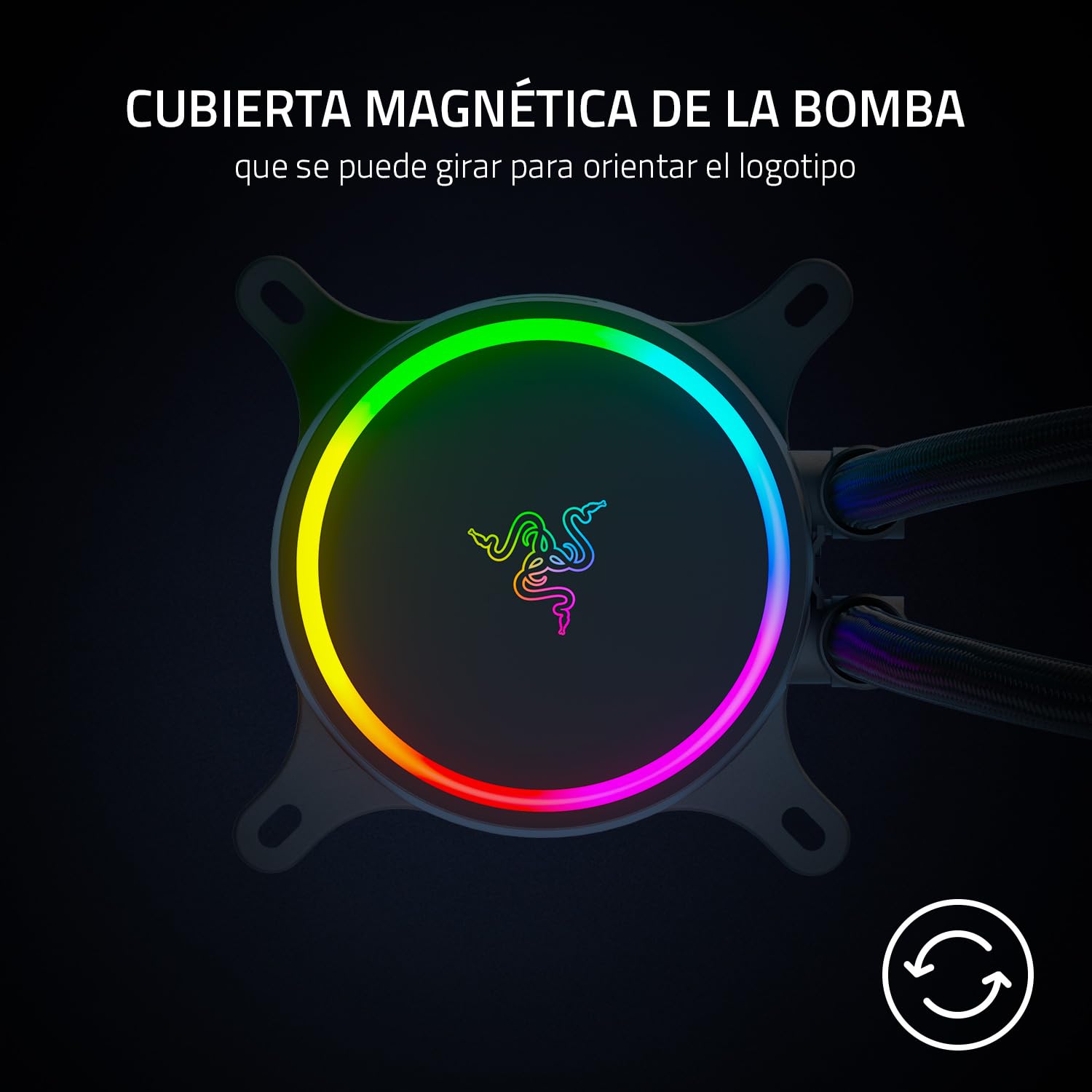 Razer Hanbo Chroma (240mm) - All In One aRGB Chroma Liquid Cooler (Ultimate AIO Design, Quiet, Powerful aRGB Fans, Silent and Efficient Liquid Cooling, PWM Support) Chroma