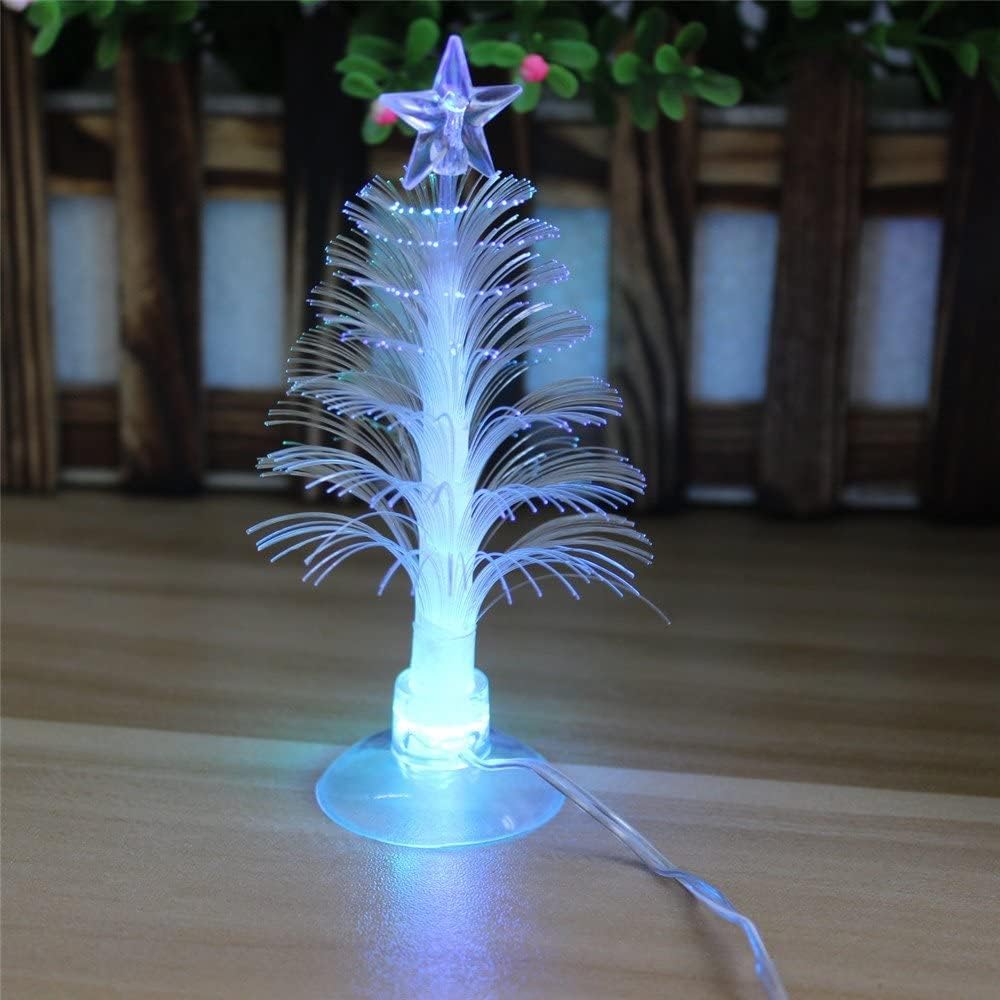 USB Powered 7 Colors Changing Fiber Optic Christmas Tree Xmas Decoration LED Light with a Star on Top