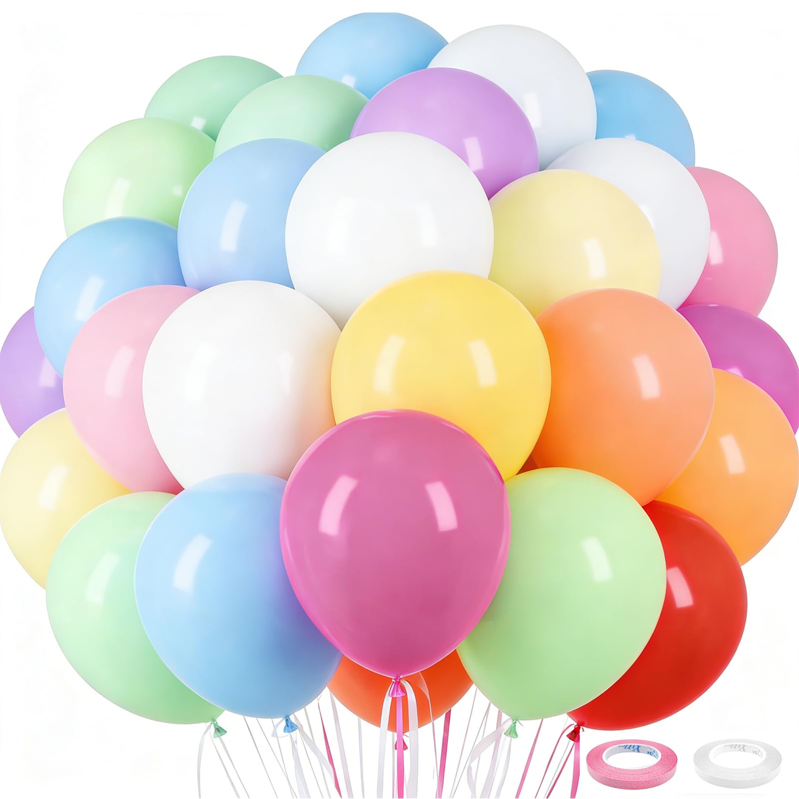 120Pcs Macaron Balloon Set,12 Inch Pastel Colors Latex Balloons with Macaron Party Balloon Arch Kit, Macaron Balloon Bouquet for Birthday Party Decorations, Wedding, Baby Shower,Gender Reveal