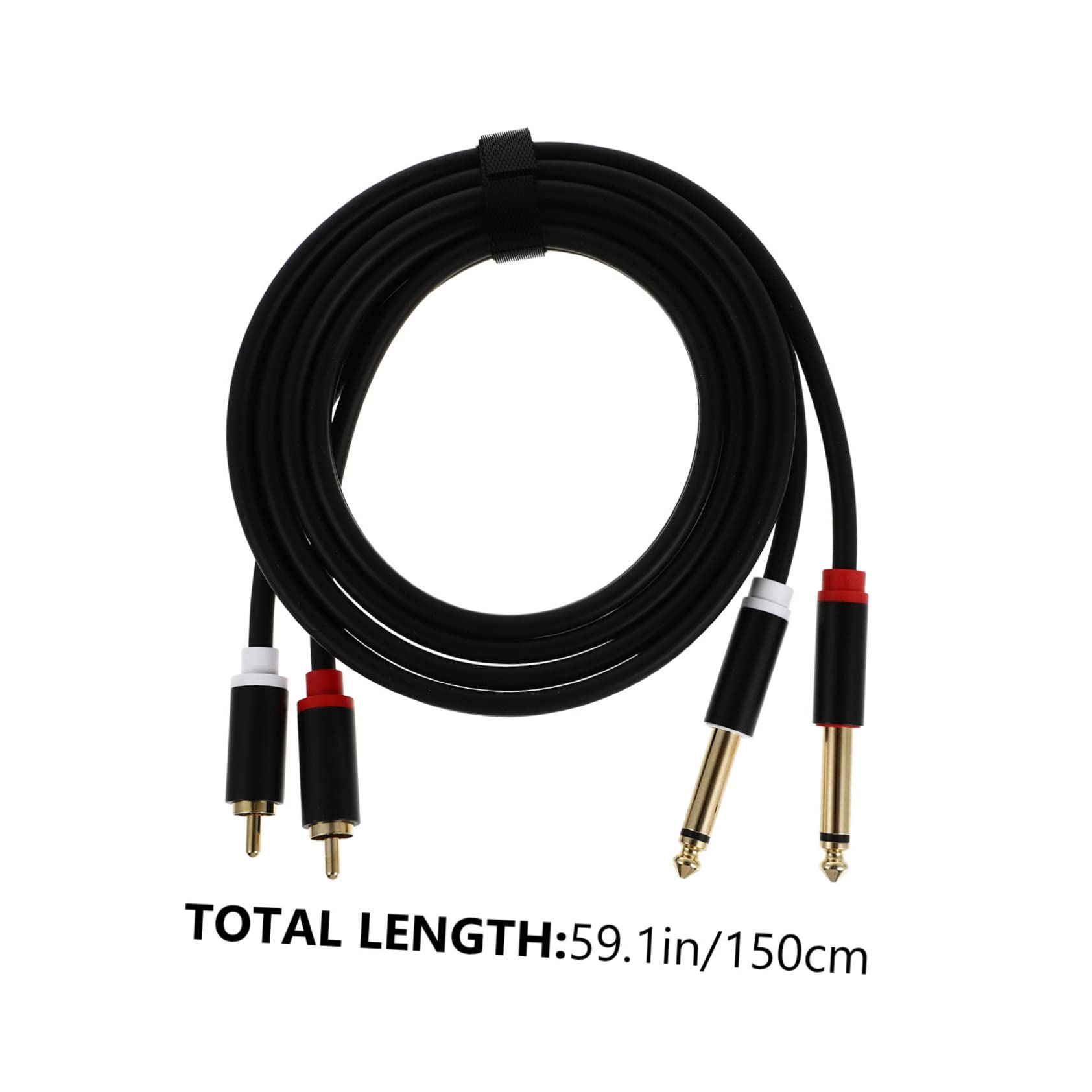 Housoutil Dual Male to Dual Male Audio Cables Black Audio Cord for Mixer Speaker and Home Theater Systems Sound Connection