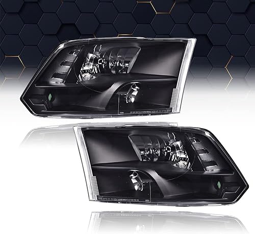 Miniatura 9 de PIT66 Faros delanteros, compatibles con Dodge Ram 2500 10-18 350009-18 Ram 150011-18 Ram 4500 5500 Lente transparente, carcasa negra, reflector