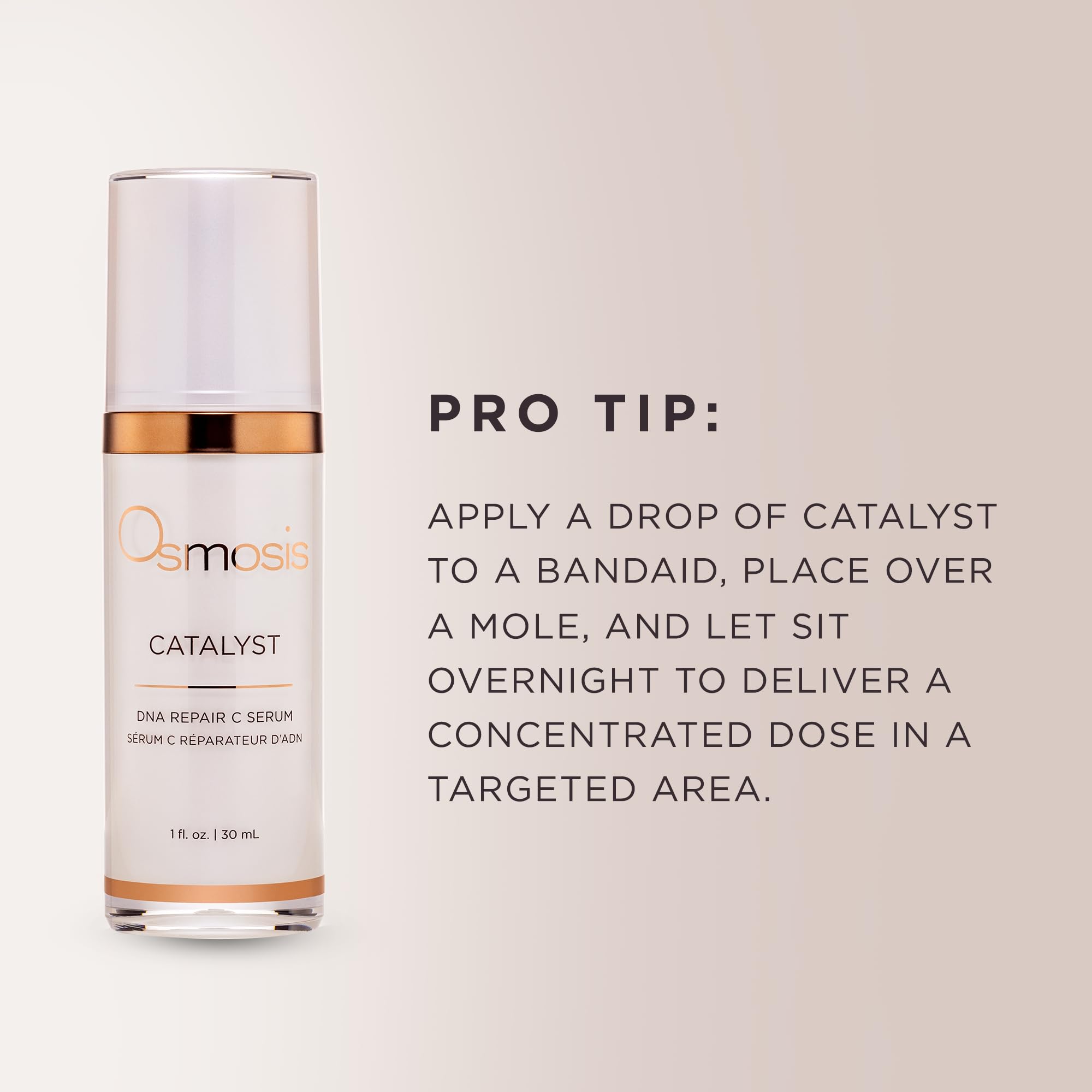 Osmosis CATALYST DNA Repair C Facial Serum to Boost Collagen, Improve Tone and Texture for Aging, Pigmented, Dry, Blemish-Prone Skin, 1 oz
