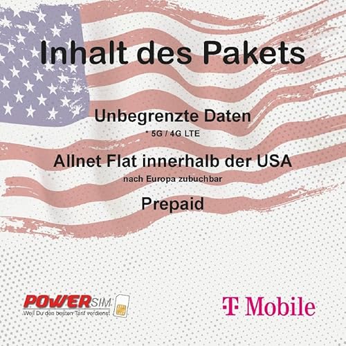 T-Mobile USA unbegrenzte* Daten in den USA, 5 GB Roaming in Kanada und Mexiko - unbegrenzte Anrufe