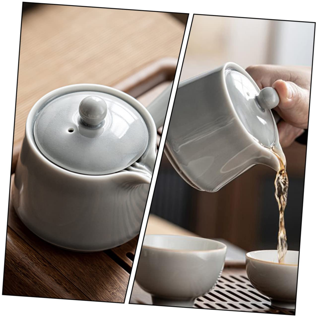 IMIKEYA Tetera Pequeña de Cerámica Estilo Japonés, Diseño Ergonómico y Elegante para Uso en Oficina o Cocina
