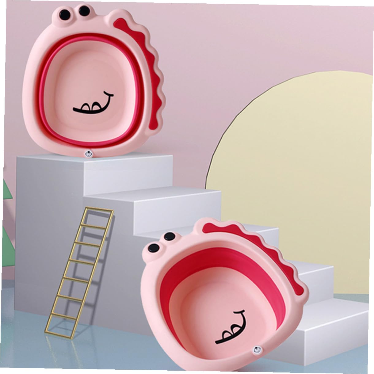 Toyvian 3 Stück Faltbare Kunststoffwaschbecken für Babys mit Niedlichen Cartoon Motiven Leicht zu Reinigen und Leicht für Neugeborene und Kleinkinder im Täglichen Gebrauch