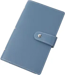 [VOLAN] レザー カード ケース 大容量 96枚 収納 クレジット 名刺 ポイント カード入れ ホルダー メンズ レディース CARD CASE 6カラー (ブルー)