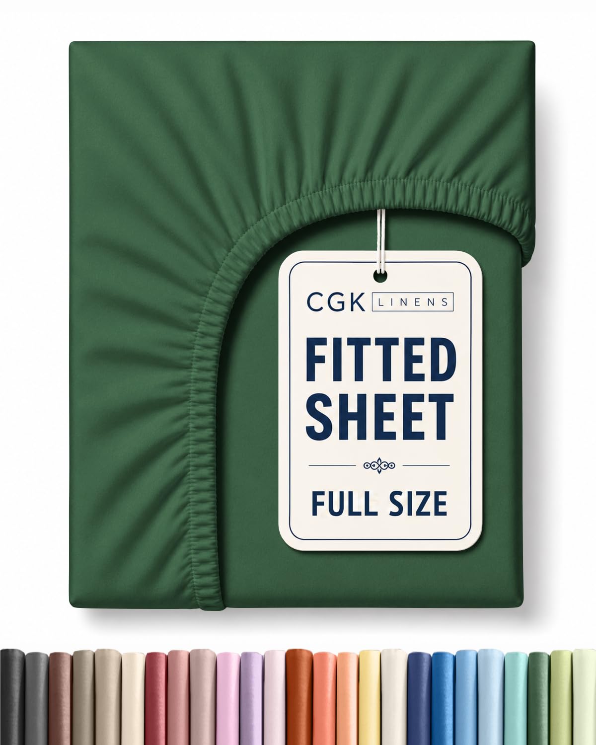 Full XL Fitted Sheet - Single Fitted Sheet Only - Cooling - Emerald Green