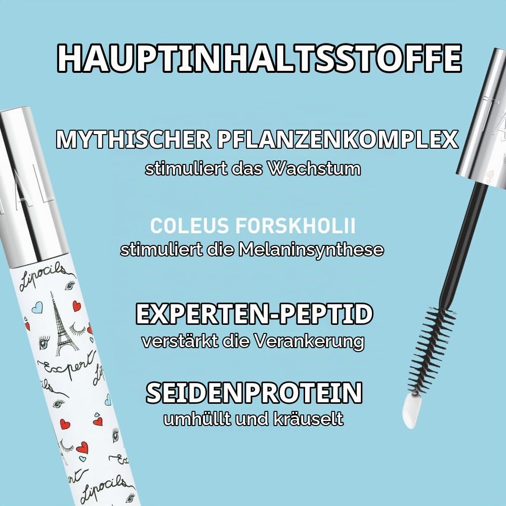Talika Lipocils Expert Gel für Wimpernwachstum und Pigmentierung - 70 Jahre Collector's Limited Edition - Natürliche Wimpernpflege für volle Wimpern mit Bürste + Schaumstoff Applikator - 10 ml