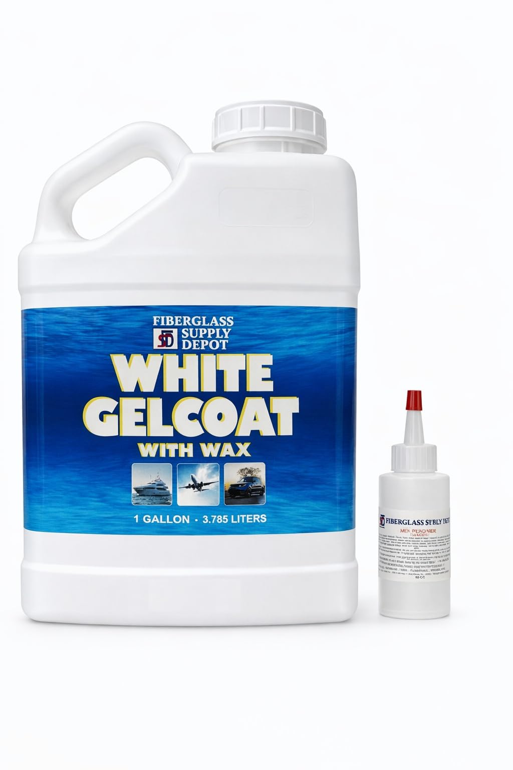 White Gelcoat with Wax Interior or Exterior - Gallon with 60cc Hardener (MEKP)