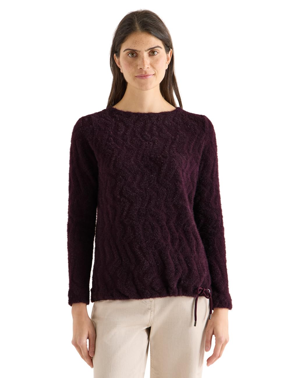 Damen Federgrarn Jacquard Shirt