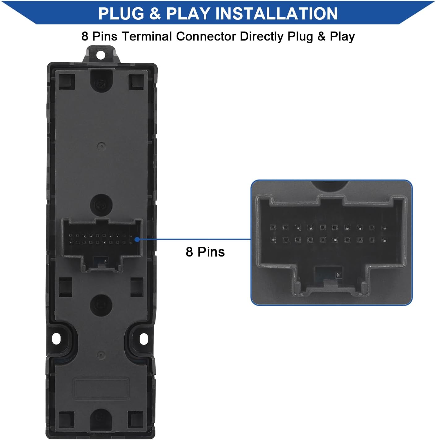 Obaee Master Power Window Switch Button Front Driver Side Compatible with 2015-2020 Ford F-150, 2015-2016 Edge, 2018-2021 Expedition, Replacement OEM FL3Z-14529-DA SW7440