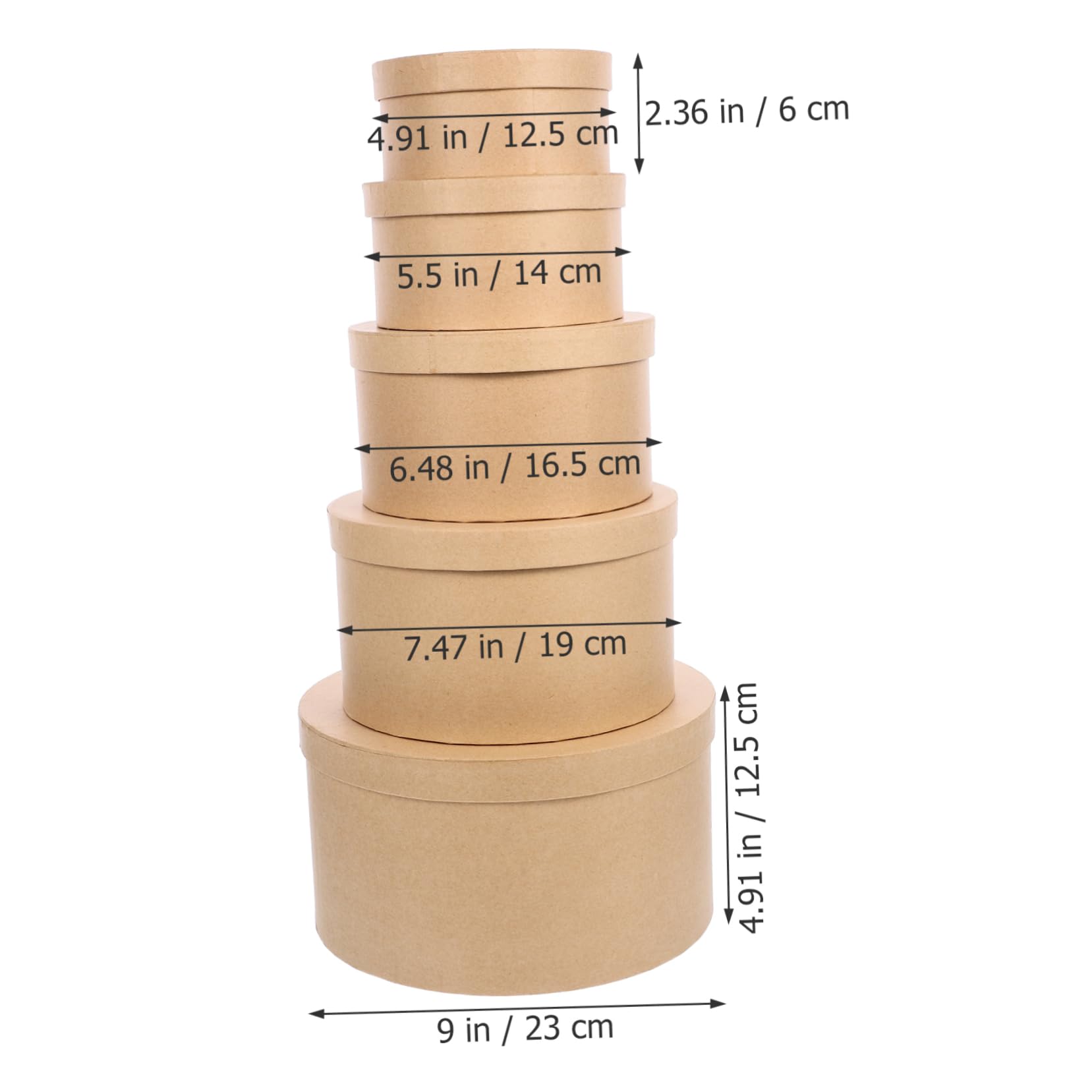 Anneome Boîte Ronde Papier Kraft pour Set de DIY Sucré Élégant Boîte à Fleurs pour et Petits Objets Décoration Festive Polyvalente
