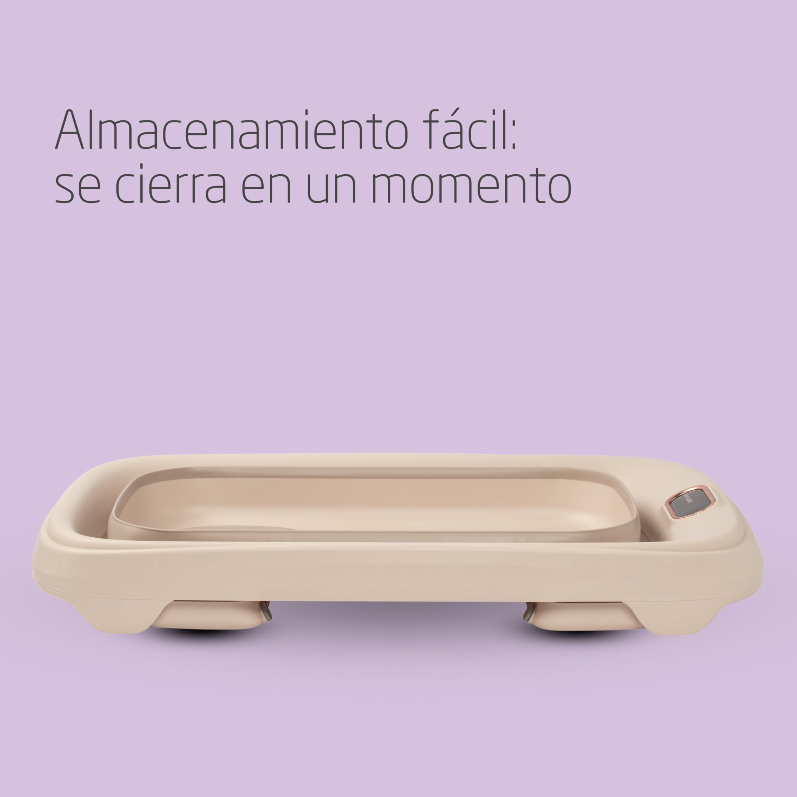 Maxi-Cosi Indigo Bañera Bebé Plegable, 0-4 Años, Bañera Niño Pequeño Espaciosa, Termómetro HighSense Integrado, Antideslizante, Gancho para Colgar Retráctil, Plegado Plano, Muted Terra