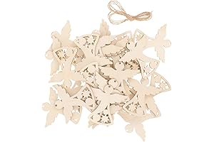 EXCEART 30pcs Christmas Angel Wooden Cutouts for DIY Festive Ornaments and Decorations
